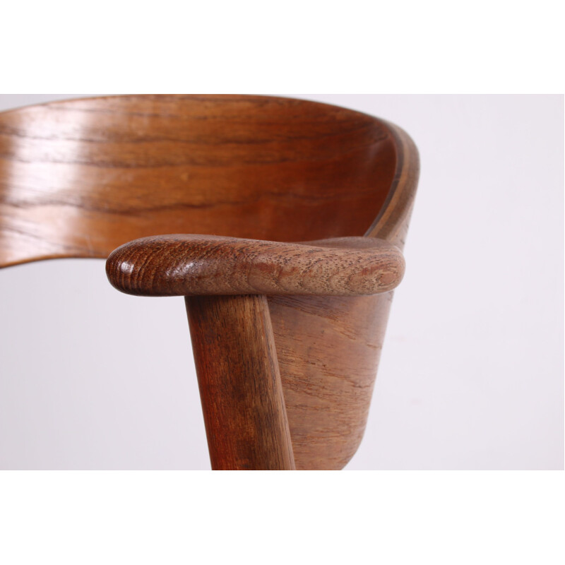 Vintage teak and leather armchair Kai Kristiansen 1960