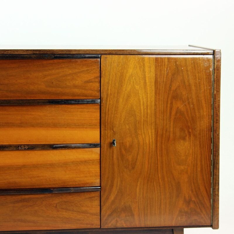 Vintage mahogany highboard by Interier Praha, Czechoslovakia 1970