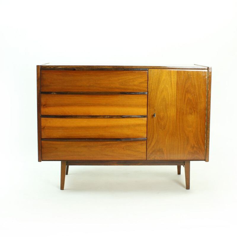 Vintage mahogany highboard by Interier Praha, Czechoslovakia 1970