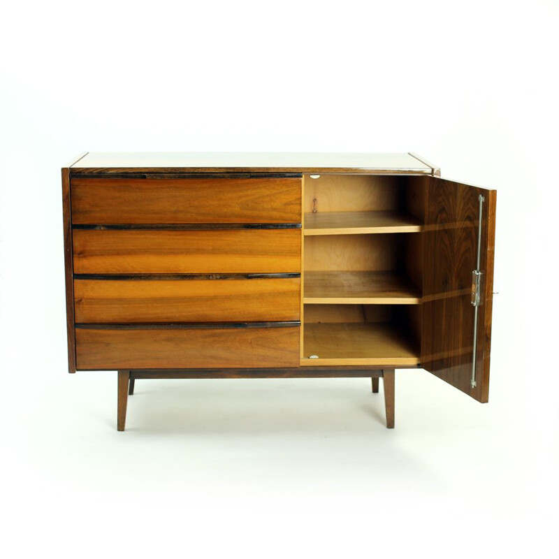 Vintage mahogany highboard by Interier Praha, Czechoslovakia 1970