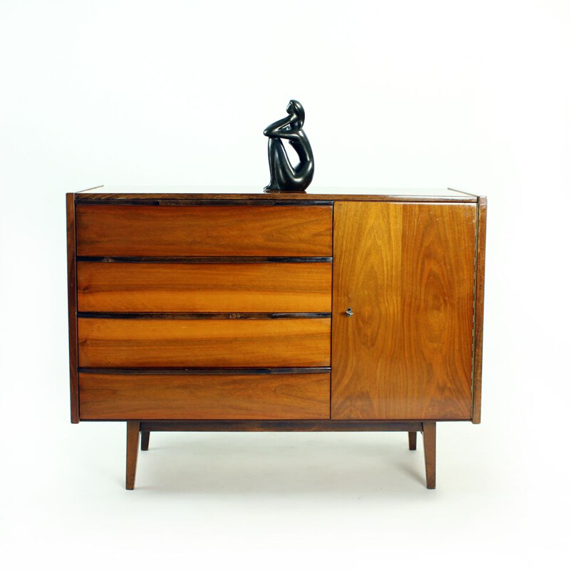 Vintage mahogany highboard by Interier Praha, Czechoslovakia 1970