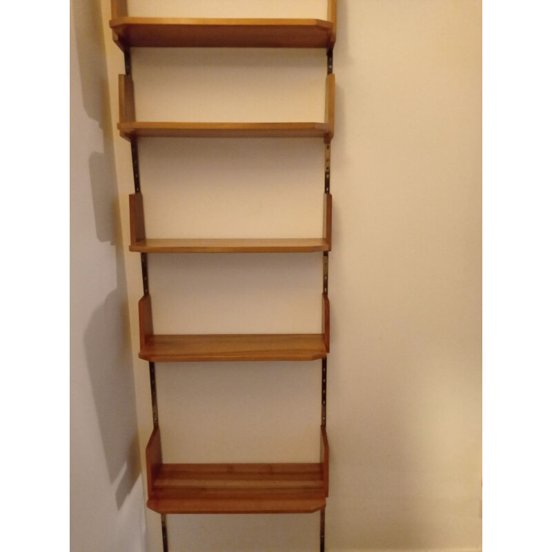 Vintage bookcase shelf in solid walnut