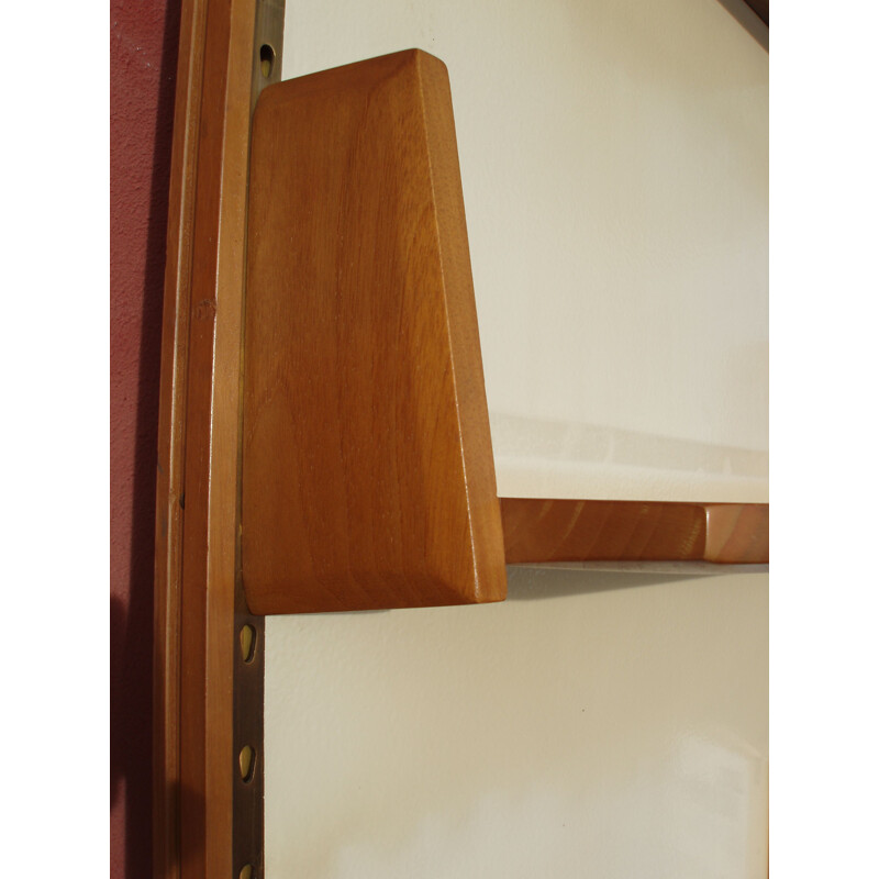 Vintage bookcase shelf in solid walnut