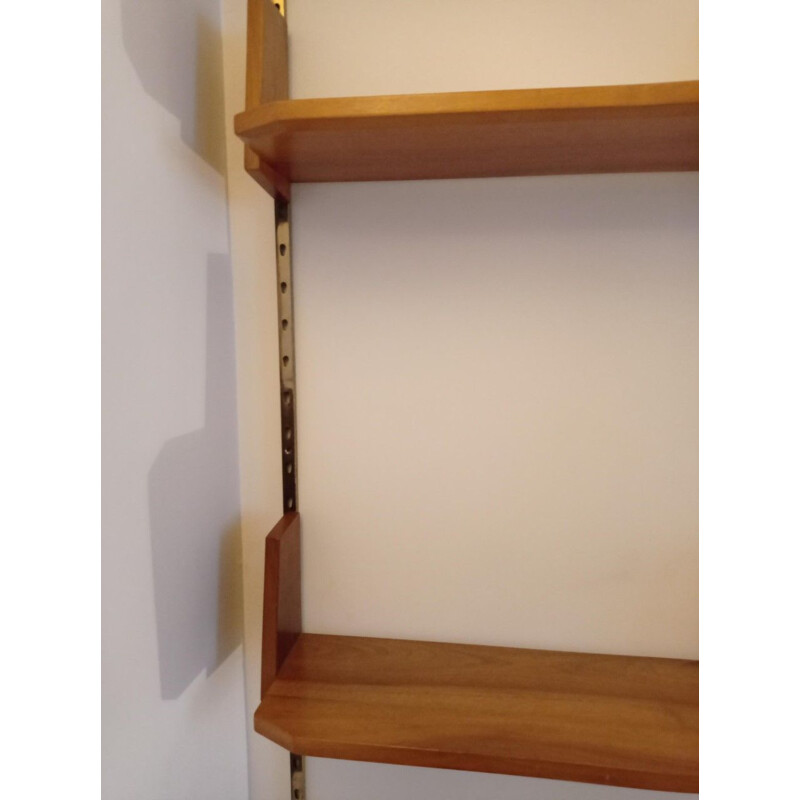 Vintage bookcase shelf in solid walnut
