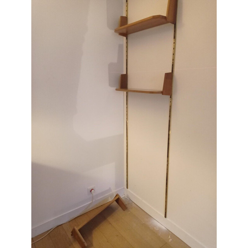 Vintage bookcase shelf in solid walnut