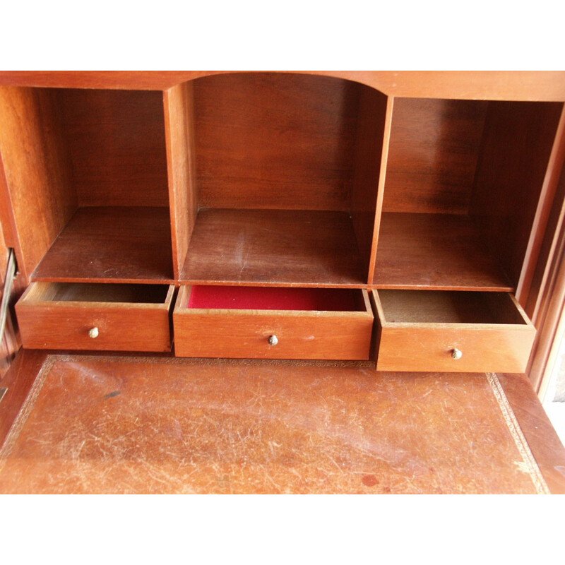 Vintage solid wood secretary, England