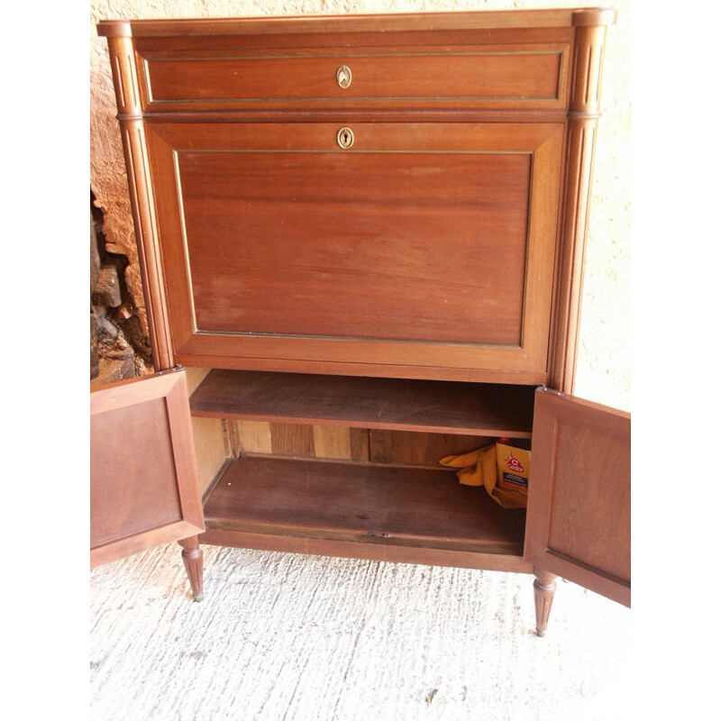 Vintage solid wood secretary, England