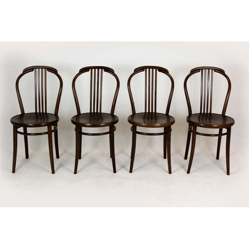 Set of 4 vintage Bentwood Chairs from Ton 1960s