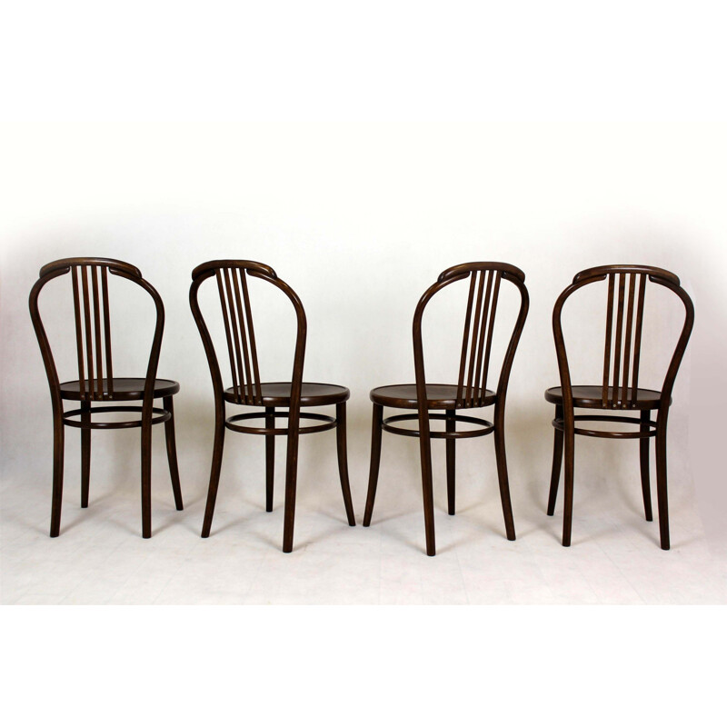 Set of 4 vintage Bentwood Chairs from Ton 1960s