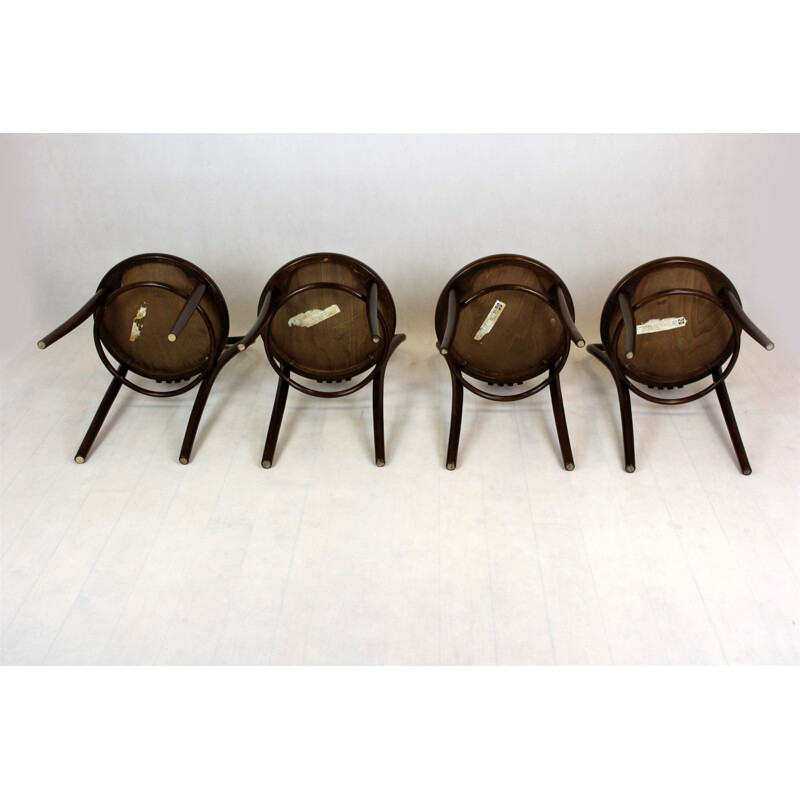 Set of 4 vintage Bentwood Chairs from Ton 1960s