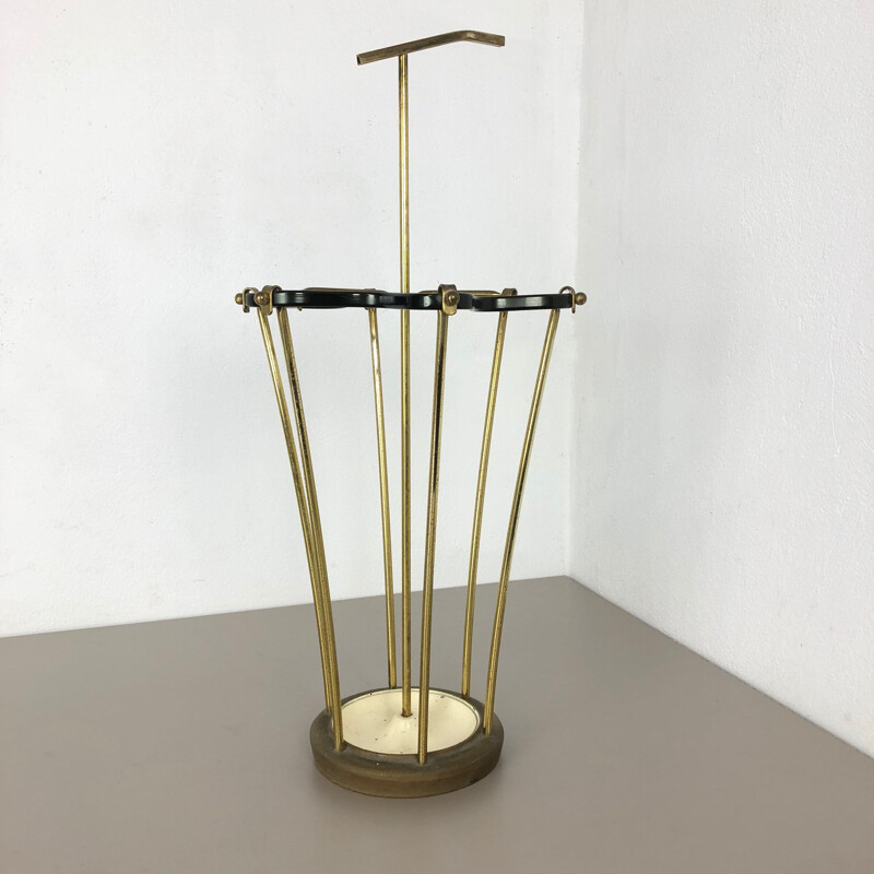 Midcentury Brass Mategot Hollywood Regency Umbrella Stand France 1950s