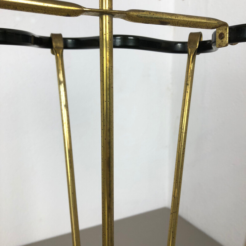 Midcentury Brass Mategot Hollywood Regency Umbrella Stand France 1950s