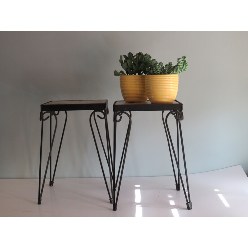 Pair of vintage plant tables 1960s