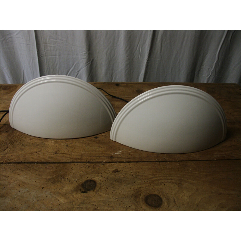 Pair of vintage porcelain wall lights