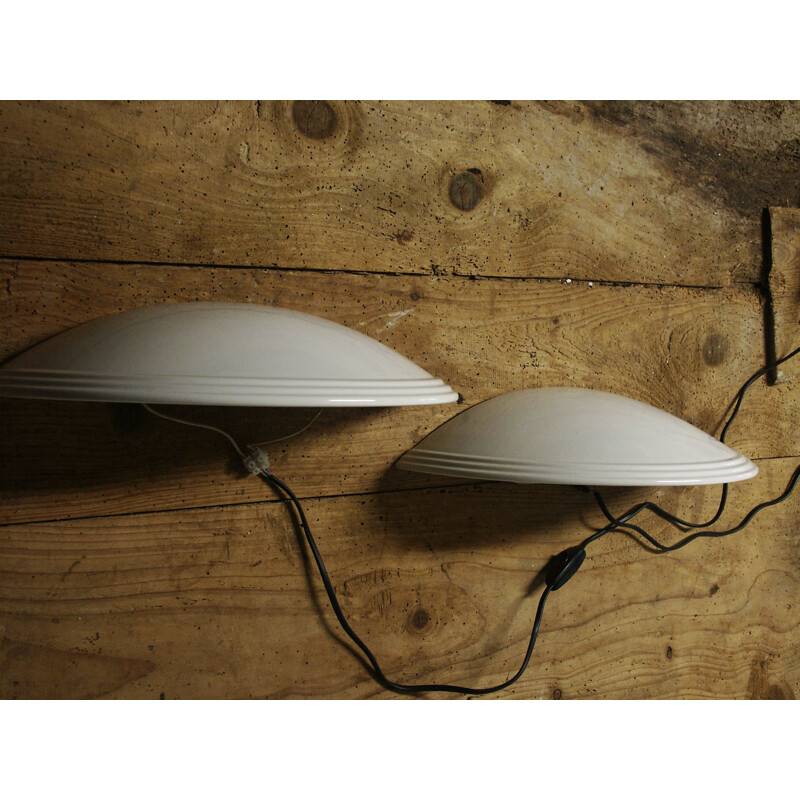 Pair of vintage porcelain wall lights