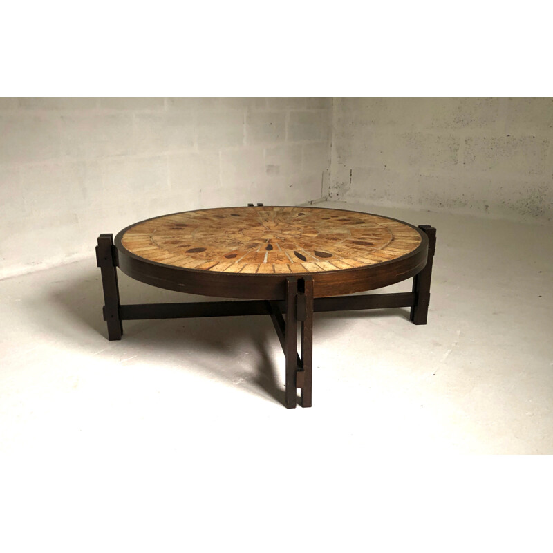 Vintage ceramic coffee table by Roger Capron Vallauris