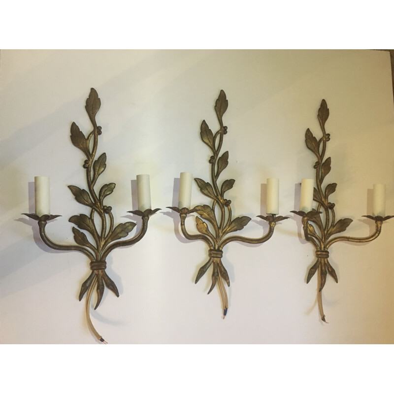 Set of 3 Vintage home sconces Bagués