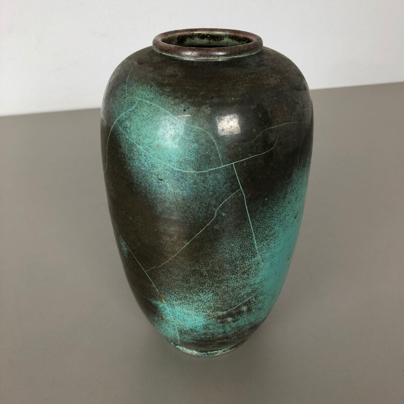 Vaso da laboratorio in ceramica vintage di Richard Uhlemeyer Hannover, Germania 1940