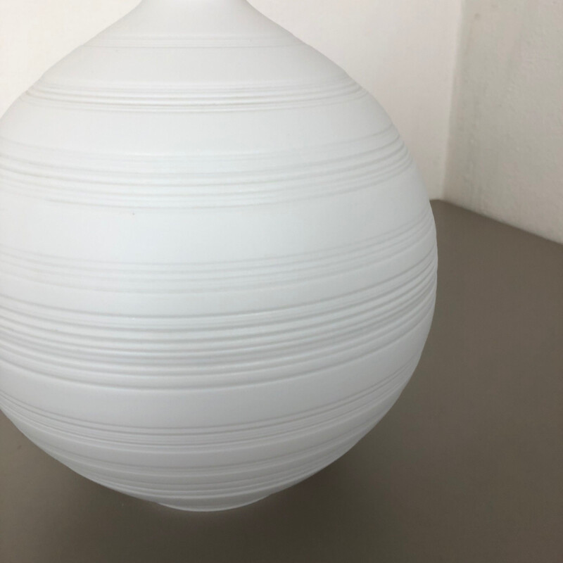 Vintage OP Art Vase Biscuit Porcelain by Hans Achtziger for Hutschenreuther 1970s