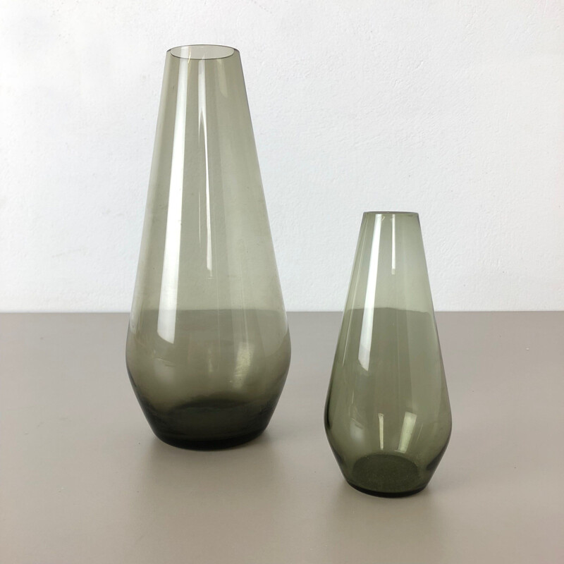 Pair of vintage turmaline vases by Wilhelm Wagenfeld for WMF, Germany 1960