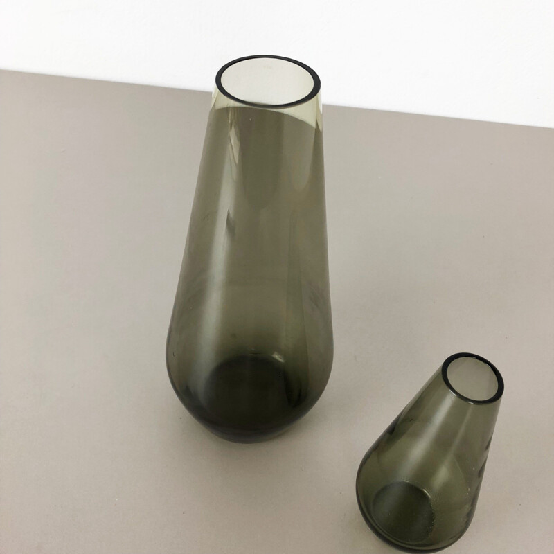 Pair of vintage turmaline vases by Wilhelm Wagenfeld for WMF, Germany 1960