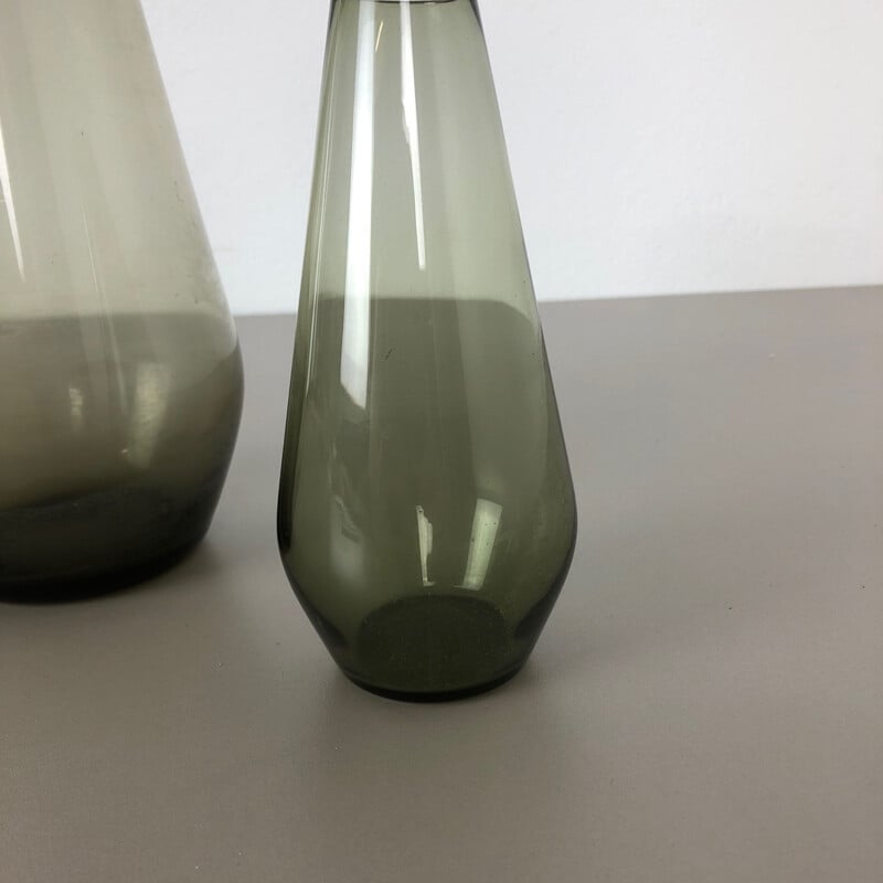 Pair of vintage turmaline vases by Wilhelm Wagenfeld for WMF, Germany 1960