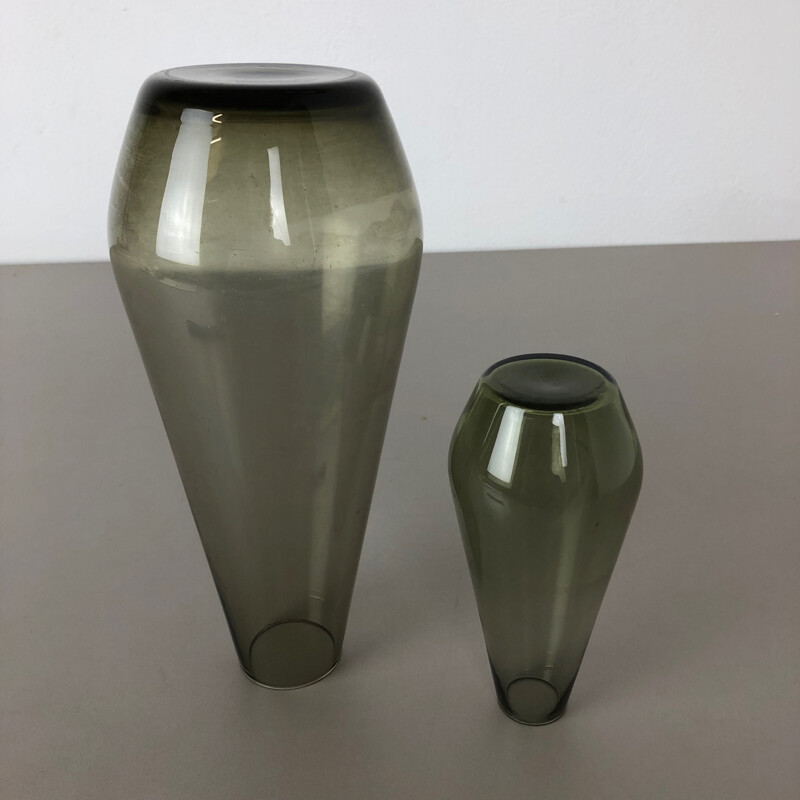 Pair of vintage turmaline vases by Wilhelm Wagenfeld for WMF, Germany 1960