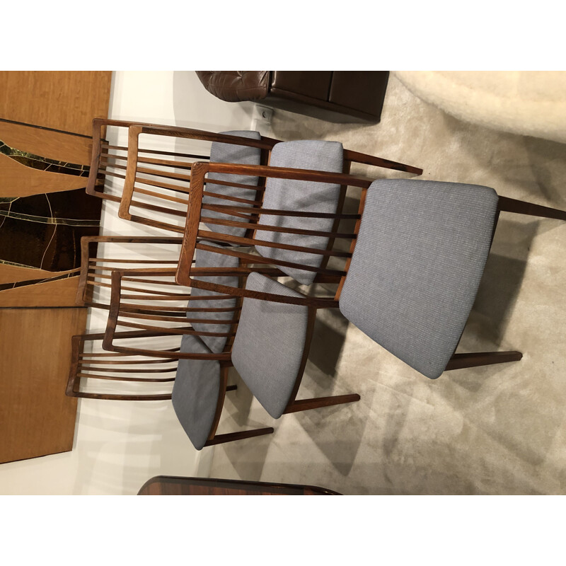 Lot de 6 chaises vintage en palissandre Scandinave 1960