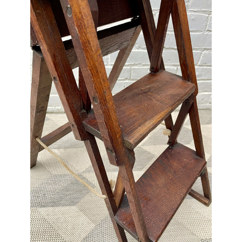 Vintage Folding Step Ladder Wooden