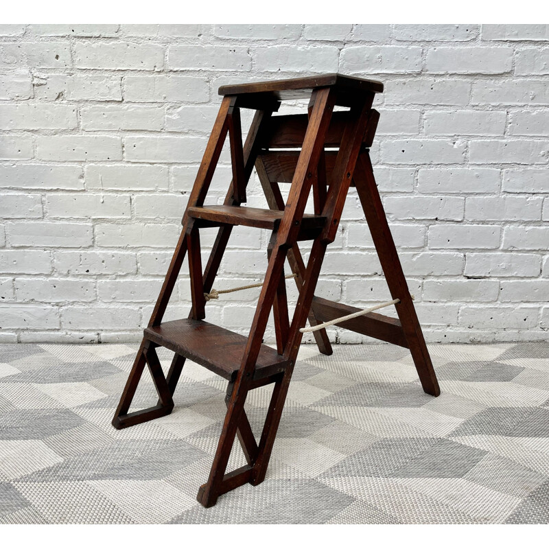 Vintage Folding Step Ladder Wooden
