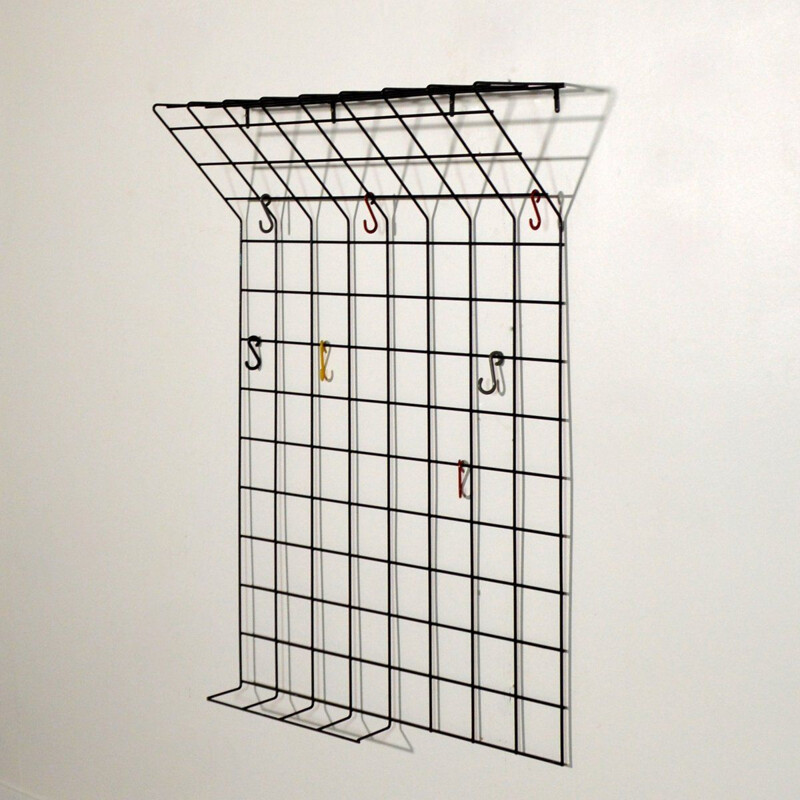 Vintage wire coat rack by Karl Fichtel for Drahtwerke Erlau 1950s