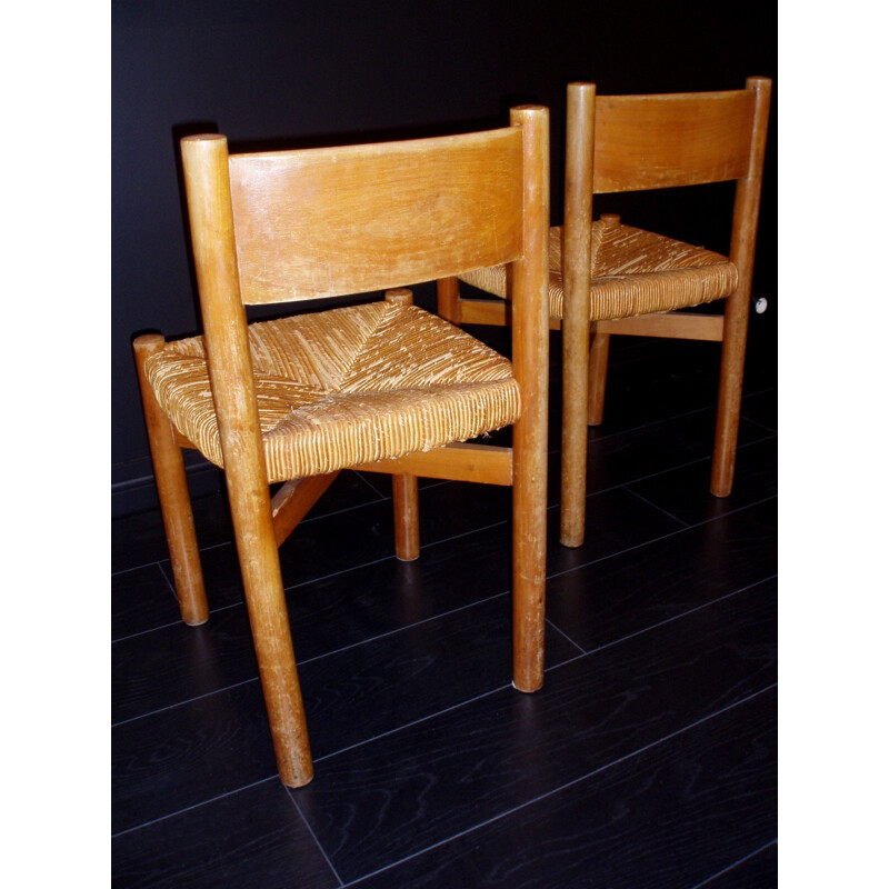Pair of chairs "Meribel" Charlotte PERRIAND - 50s