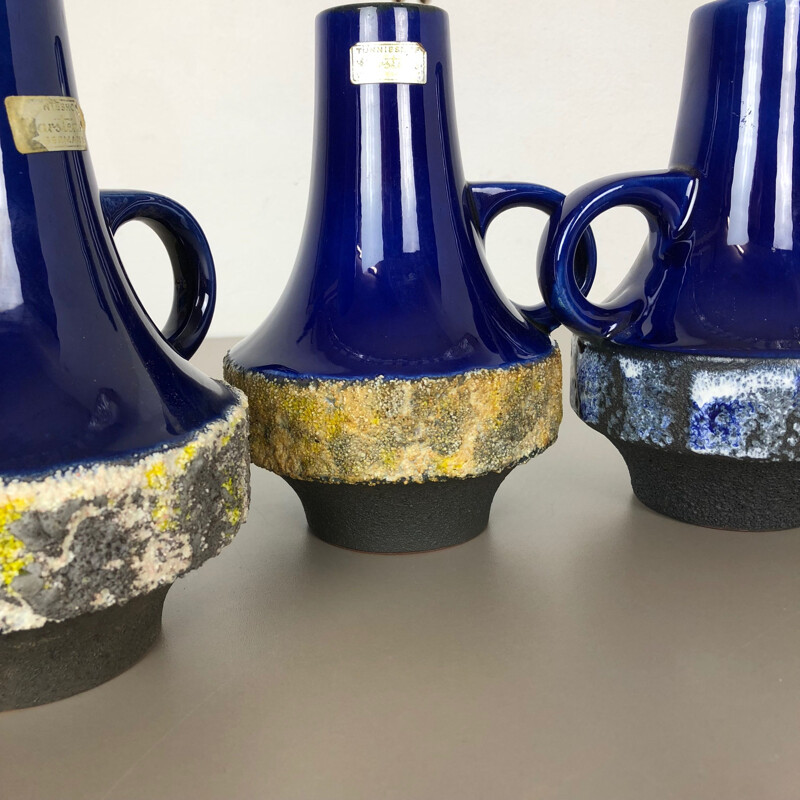 Set of 3 vintage ceramic vases by Heinz Siery for Carstens Tönnieshof, Germany 1970