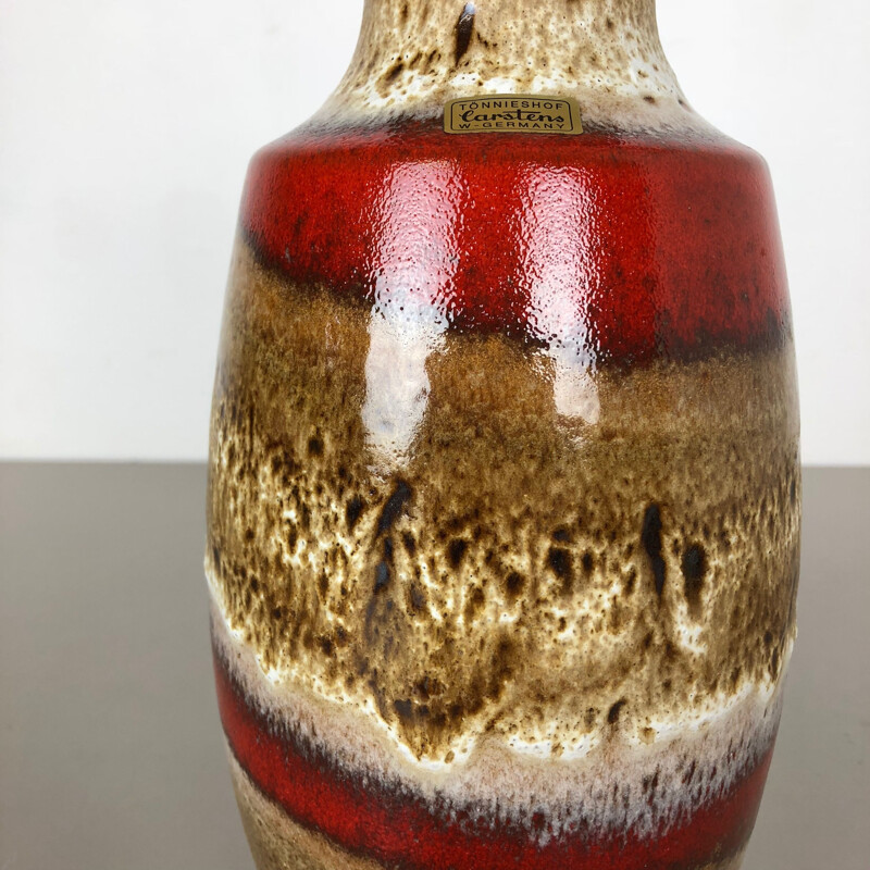 Vase vintage fat lava en céramique par Heinz Siery pour Carstens Tönnieshof, Allemagne 1970