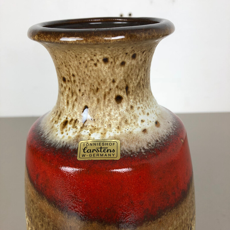 Vaso d'epoca in ceramica lava grassa di Heinz Siery per Carstens Tönnieshof, Germania 1970