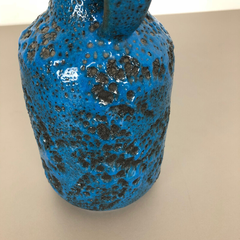 Vase vintage fat lava en céramique de poterie de Gräflich Ortenburg, Allemagne 1950