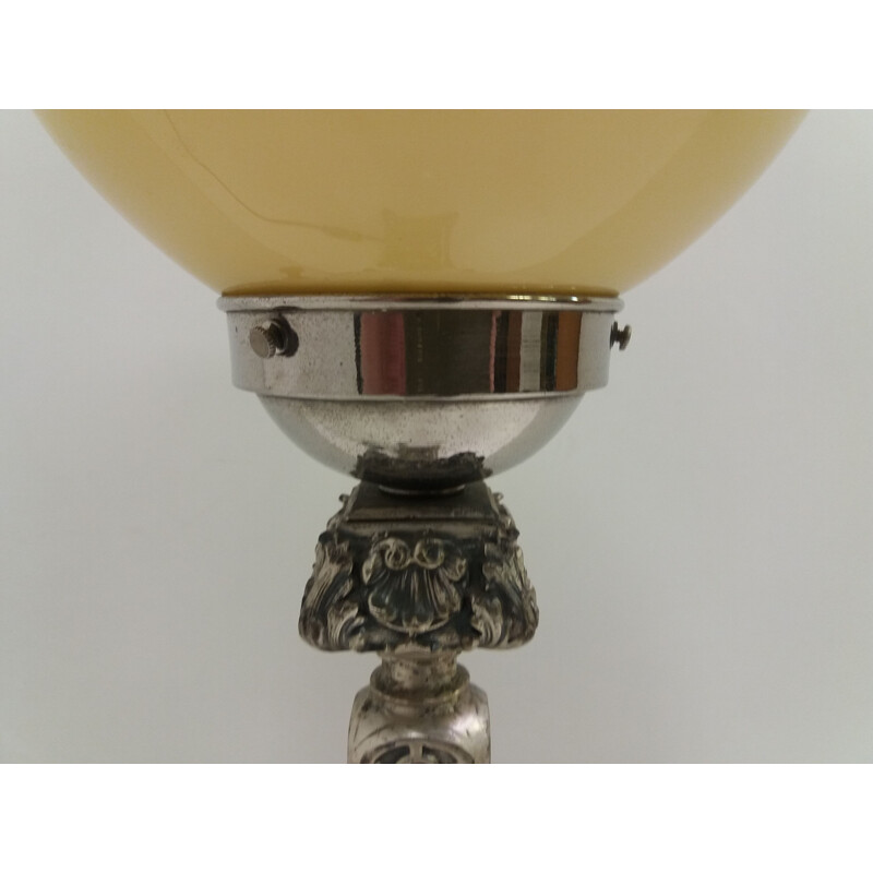 Lampe de table vintage en métal Art Nouveau 1910