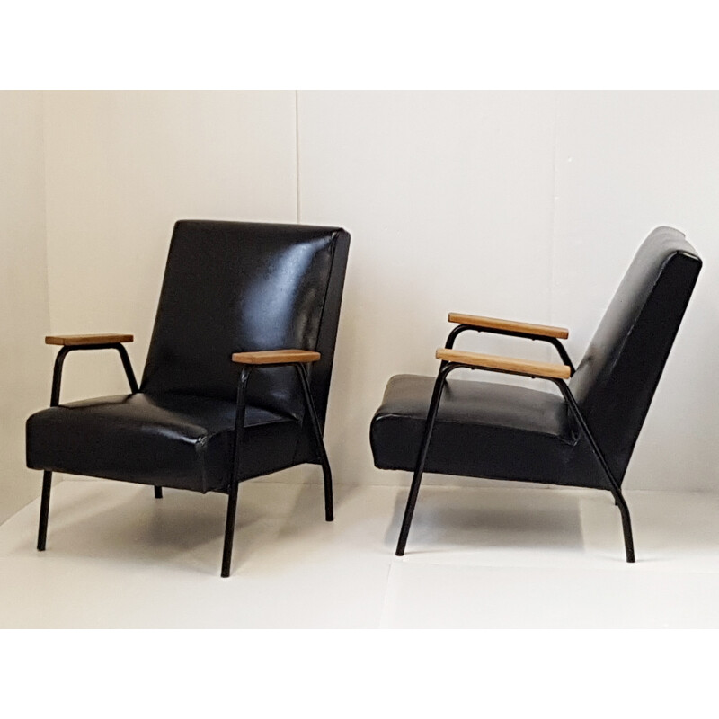Pair of Meurop "Rio" armchairs, Pierre GUARICHE - 1950s