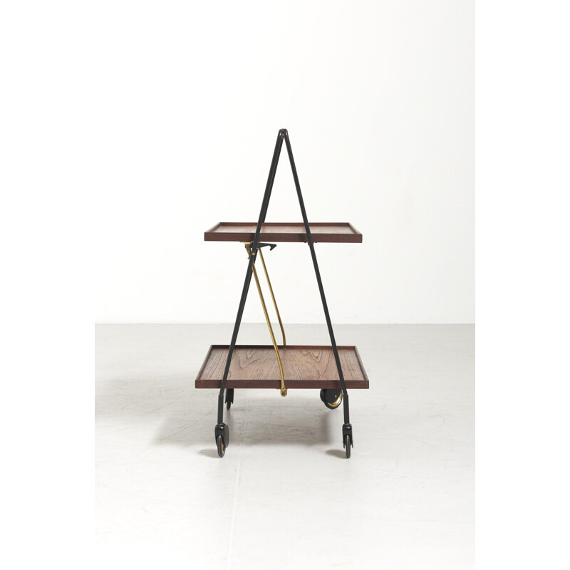 Vintage Folding Service Trolley in Teak 1950s