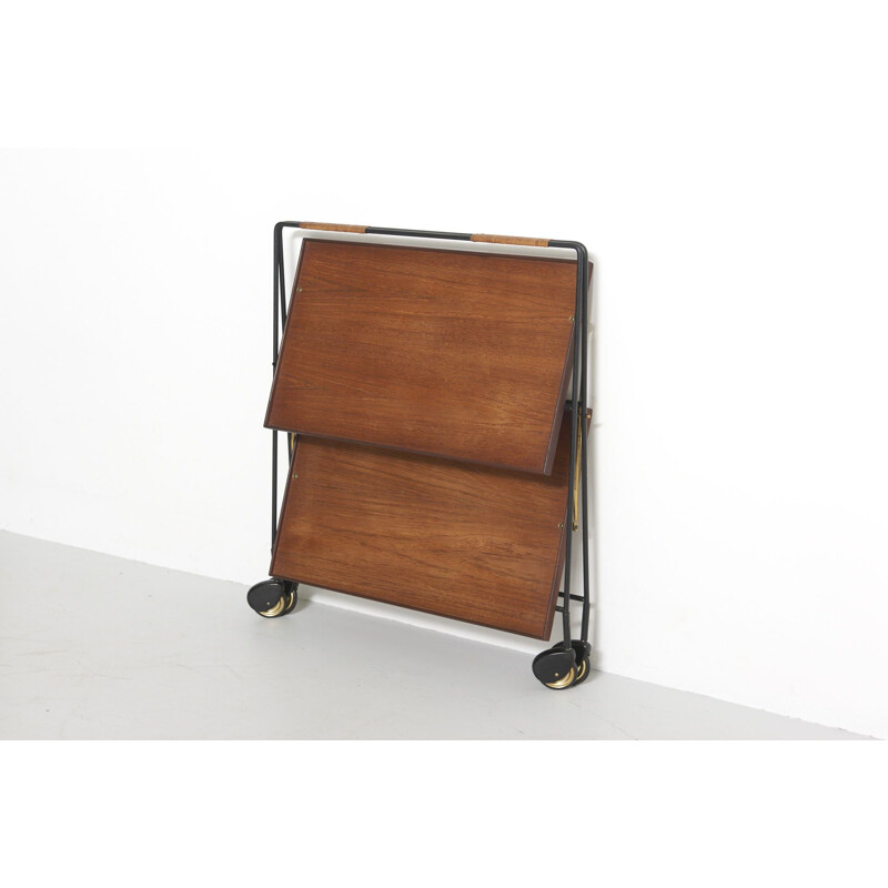 Vintage Folding Service Trolley in Teak 1950s