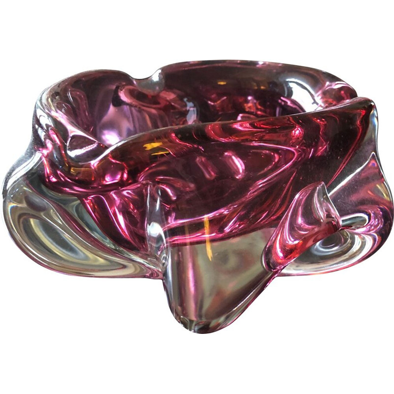 Vintage ashtray in pink murano glass 1970s