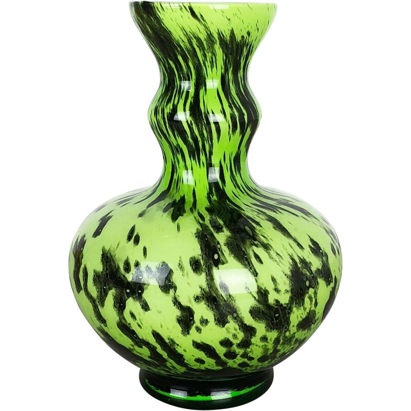 Grand vase vintage Green Pop Art Opaline Florence Italie 1970