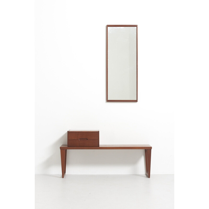 Vintage Chest of Drawers and Mirror by Kai Kristiansen for Aksel Kjersgaard Denmark 1960s