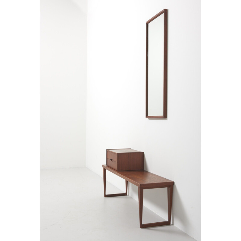 Vintage Chest of Drawers and Mirror by Kai Kristiansen for Aksel Kjersgaard Denmark 1960s