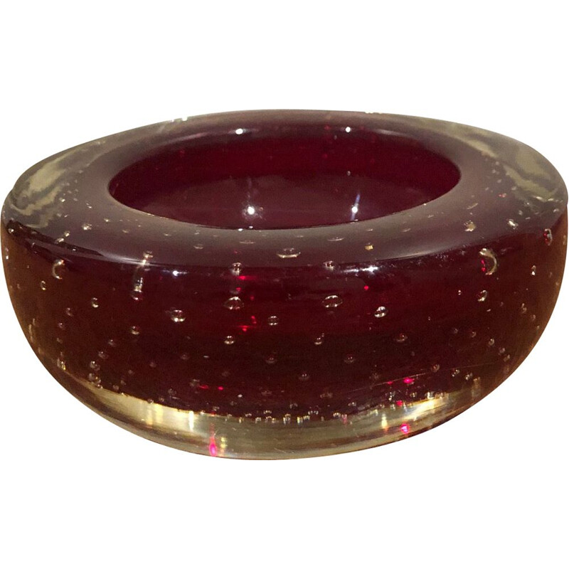 Vintage ashtray in bubbled murano glass, 1970