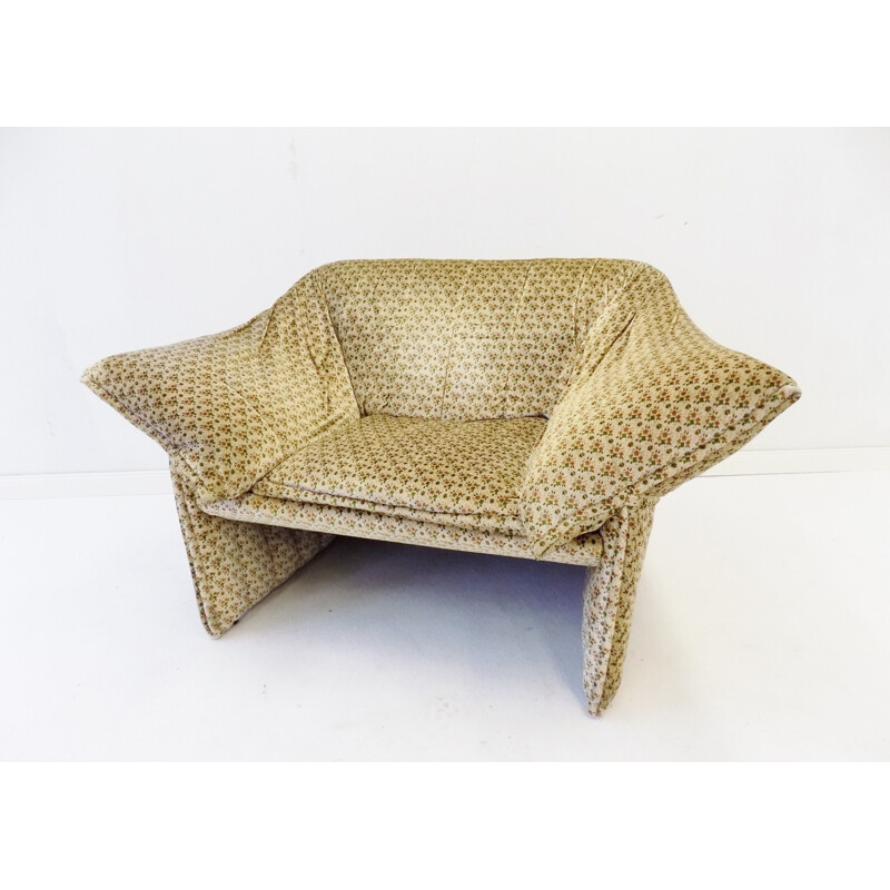 Vintage Le Stelle velor armchair by Mario Bellini Italian 1970s