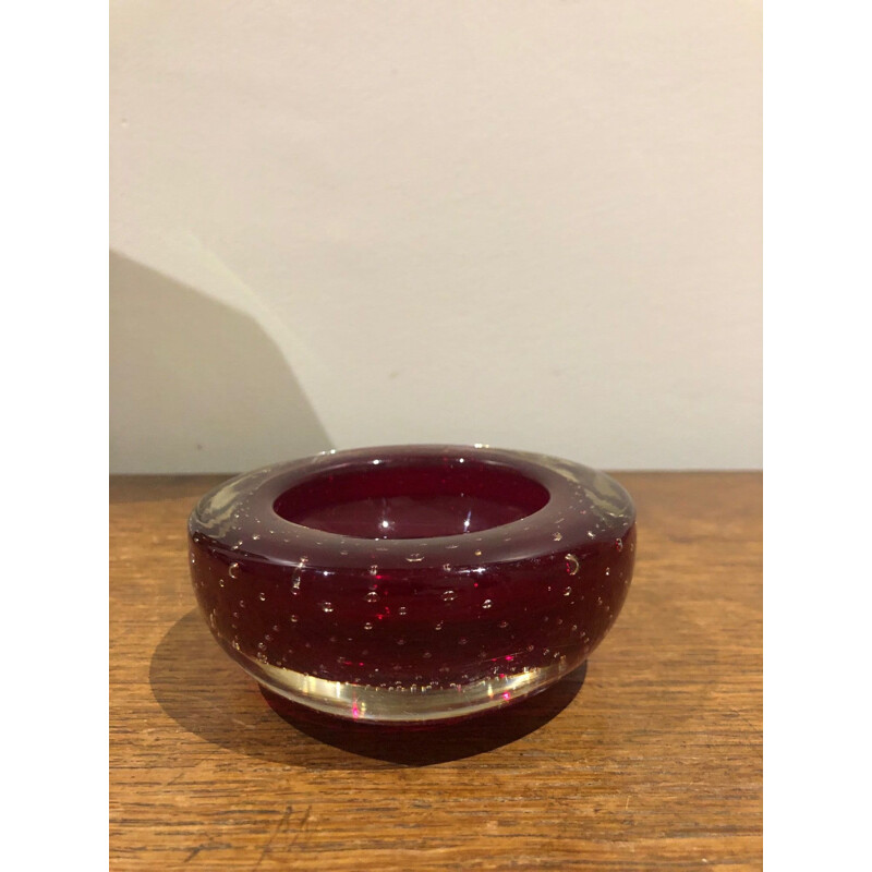 Vintage ashtray in bubbled murano glass, 1970