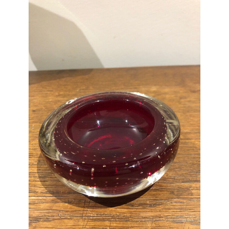 Vintage ashtray in bubbled murano glass, 1970