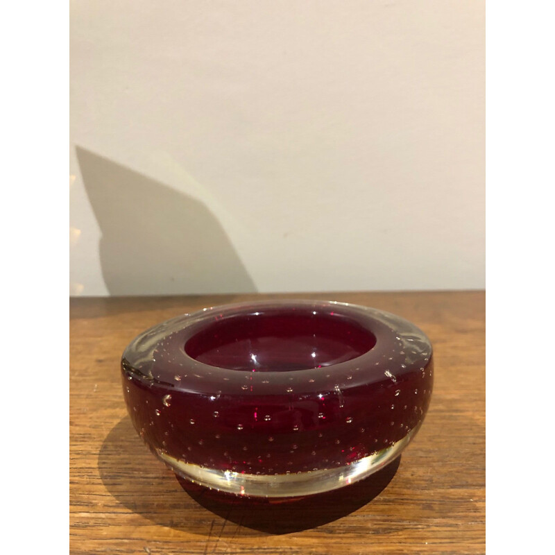 Vintage ashtray in bubbled murano glass, 1970