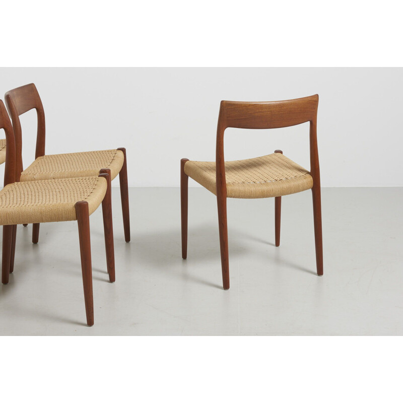 Lot de 6 chaises vintage de Niels O. Moller pour J.L. Mollers Mobelfabrik Danemark 1950
